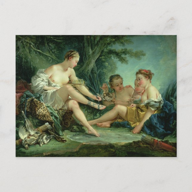 Postal Diana después de la caza, 1745 (Anverso)