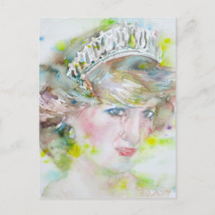 Postal diana, princesa de Gales - retrato de acuarela.3