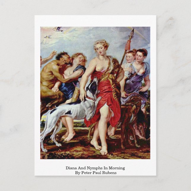 Postal Diana Y Ninfs Por La Mañana Por Peter Paul Rubens (Anverso)