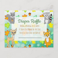 Diaper Raffle Juego de Baby Shower Animales de bos