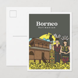 Postal Díaque Borneo Kalimanta Indonesia Viajes