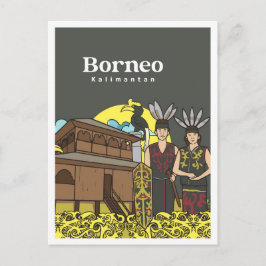 Postal Díaque Borneo Kalimanta Indonesia Viajes