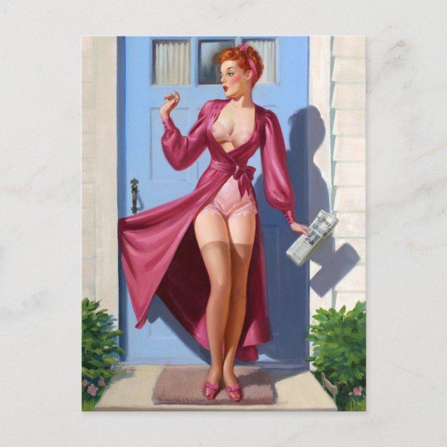Postal Diario matutino Pin Up (Anverso)