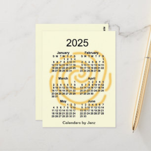 Postal Días Soleados 2025 Calendario Mini de 6 Meses por 