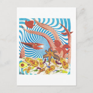 Postal Dibble_Art29_Orange_Octopus