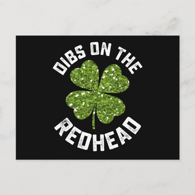 Postal Dibs On The Redhead St Patrick's Day Shamrock (Anverso)
