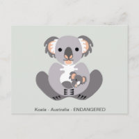 Dibujado a mano - KOALA - Marsupial - animal en pe