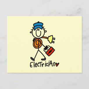 Postal Dibujante de Electricista en Palotes