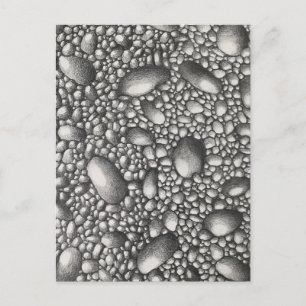 Postal Dibujo a lápiz de piedras rocas Arte Original 