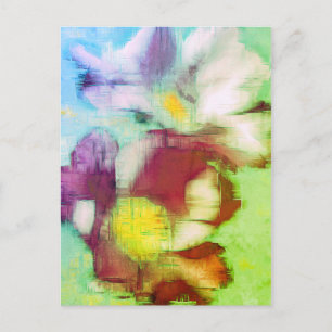 Postal Dibujo abstracto de flores