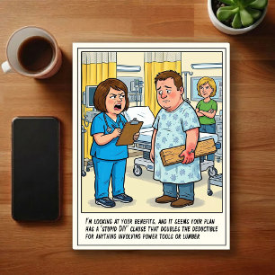 Postal Dibujo animado de aventuras en la sala de emergenc