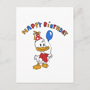 Postal Dibujo animado de cumpleaños de pato   elige el co
