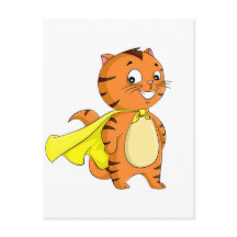 Dibujo animado de gato superhéroe