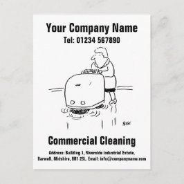 Postal Dibujo animado de limpieza comercial para personal