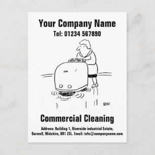 Postal Dibujo animado de limpieza comercial para personal