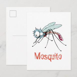Postal Dibujo animado de mosquito