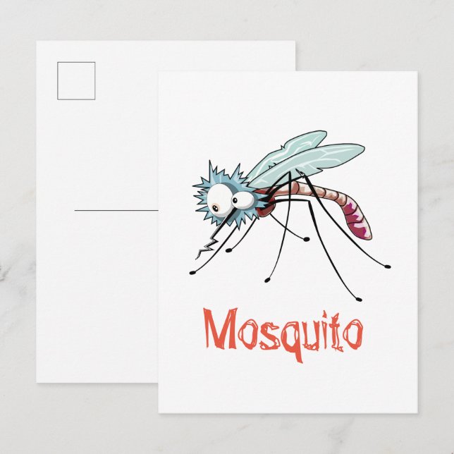 Postal Dibujo animado de mosquito (Anverso / Reverso)
