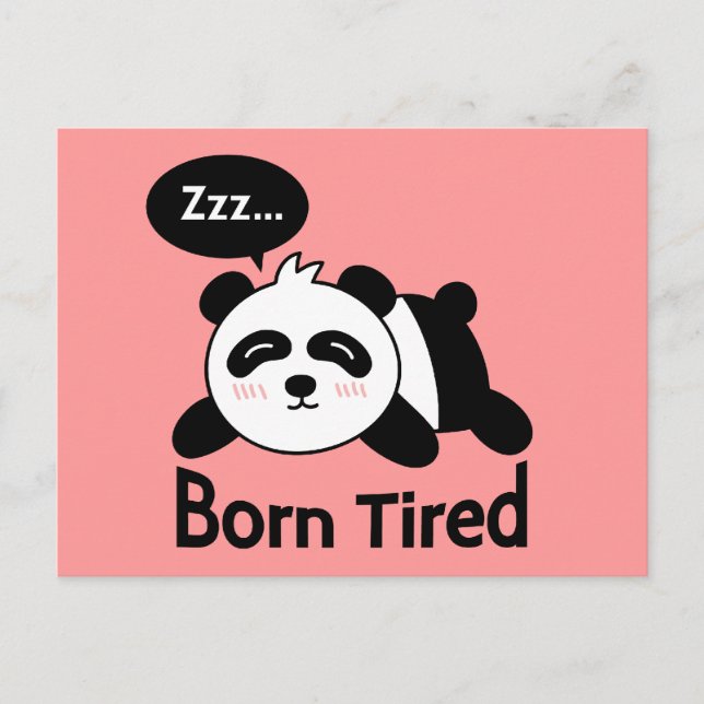 Postal Dibujo animado de panda lindo durmiendo (Anverso)