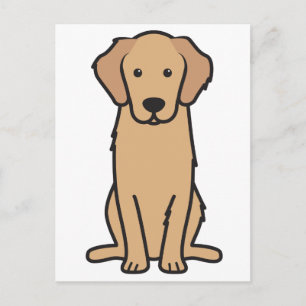 Postal Dibujo animado de perro Golden Retriever