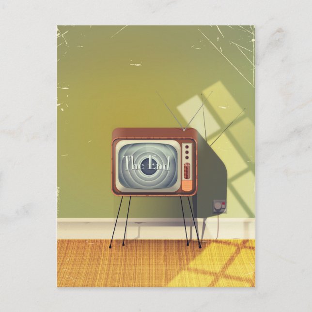 Postal Dibujo animado de televisión vintage (Anverso)