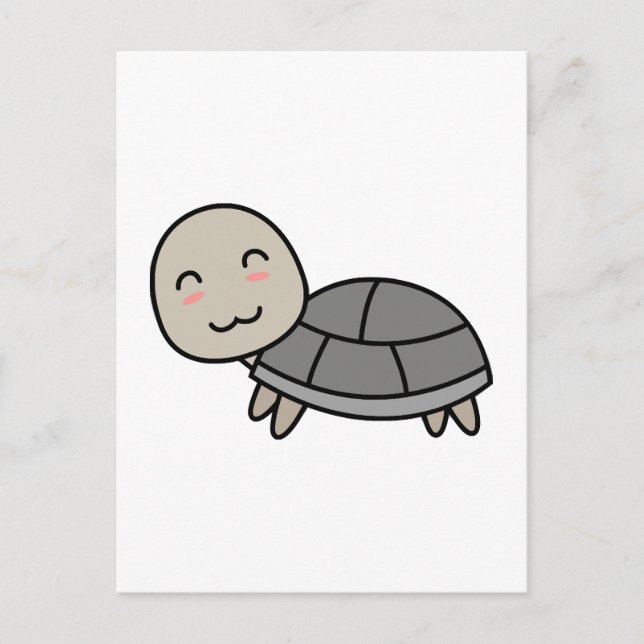 Postal Dibujo animado de tortuga animal (Anverso)