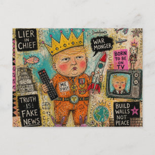 Postal Dibujo animado del presidente niño divertido