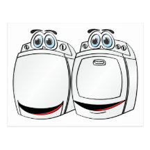 Postales Dibujo Animado La Lavadora Tarjetas Postales Zazzle Es