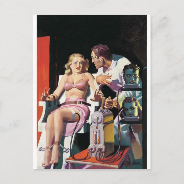 Postal dibujo animado del vintage extraño (Anverso)