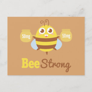 Postal Dibujo animado divertido: Abeja linda sosteniendo