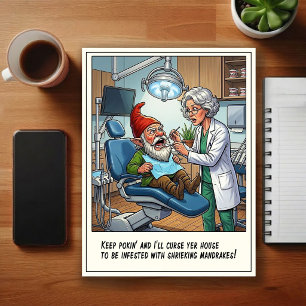 Postal Dibujo Animado Divertido de la Oficina del Dentist
