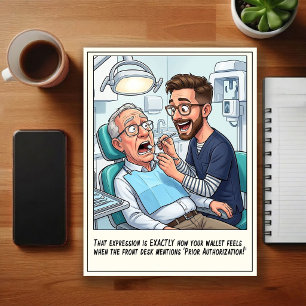 Postal Dibujo Animado Divertido de la Oficina del Dentist