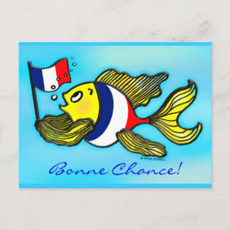 Postal Dibujo animado divertido de los pescados franceses
