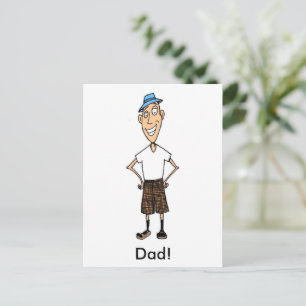Postal Dibujo animado divertido del Día del Padre