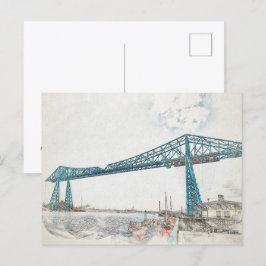 Postal Dibujo Artístico del Puente Transportador de Middl