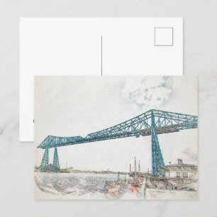 Postal Dibujo Artístico del Puente Transportador de Middl