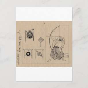 Postal Dibujo asombroso de Archer del japonés circa 1878