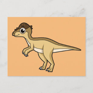 Postal Dibujo Bonito De Un Dinosaurio Pachycephalosaurus