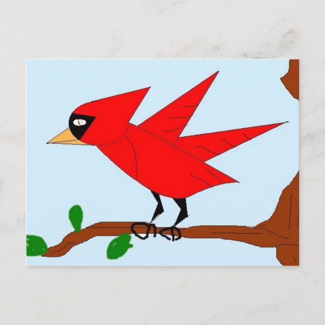 Postal Dibujo cardinal (Anverso)