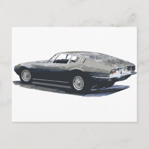 Postal Dibujo clásico de Maserati Ghibli