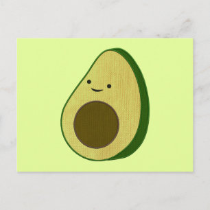 Postal Dibujo de aguacate en forma de bordado simulado