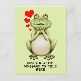 Postal Dibujo de amor de rana Añadir tu texto