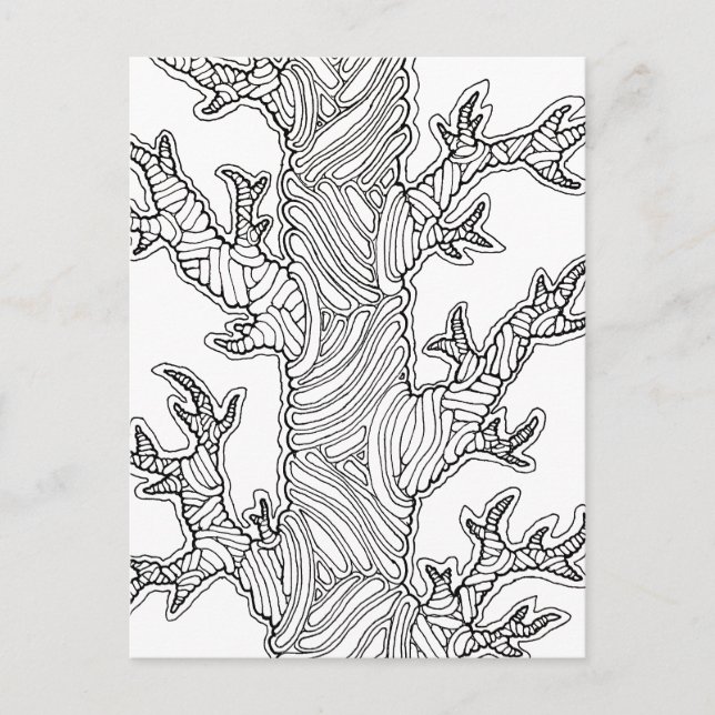Postal Dibujo de árbol abstracto con formas blob  (Anverso)