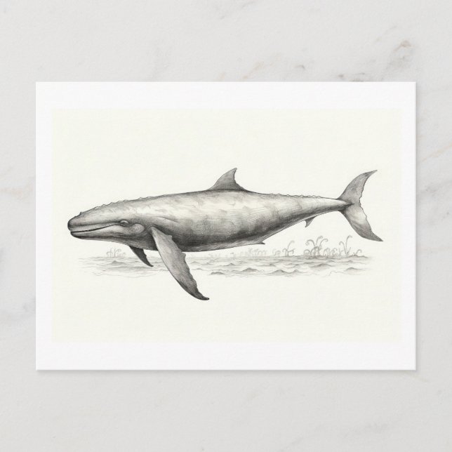 Postal Dibujo de ballenas (Anverso)