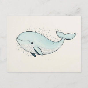 Postal Dibujo de ballenas Personalizado