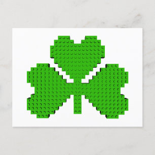 Postal Dibujo de bloques de construcción de Shamrock