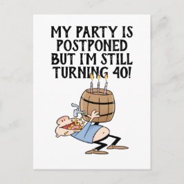 Postal Dibujo de cancelación de fiesta de cumpleaños posp