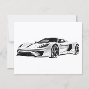 Postal Dibujo de coches II