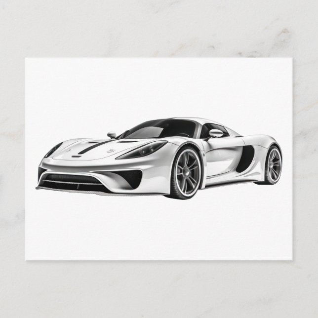 Postal Dibujo de coches II (Anverso)