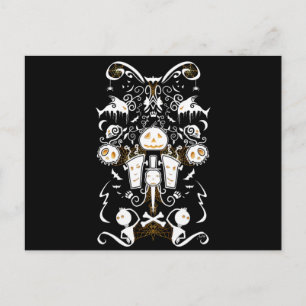 Postal Dibujo de collage de Halloween
