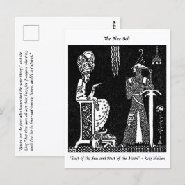 Postal Dibujo de cuento de hadas del Rey malvado y el Cab